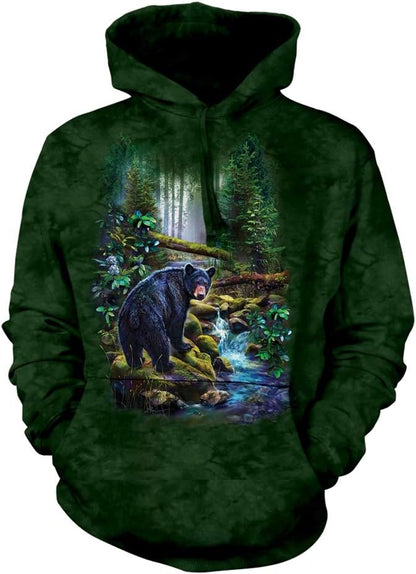 Black Bear Forest - Adult Unisex Hoodie Sweatshirt