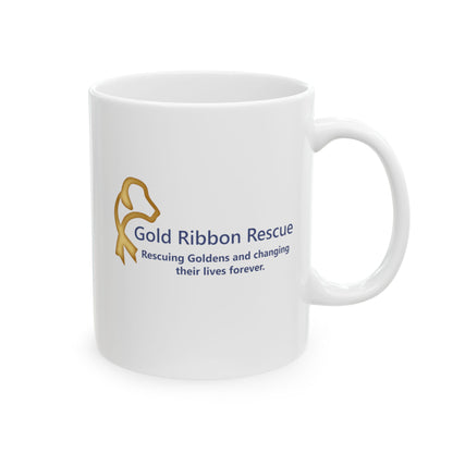 Gold Ribbon Rescue Logo - 11oz Ceramic Mug