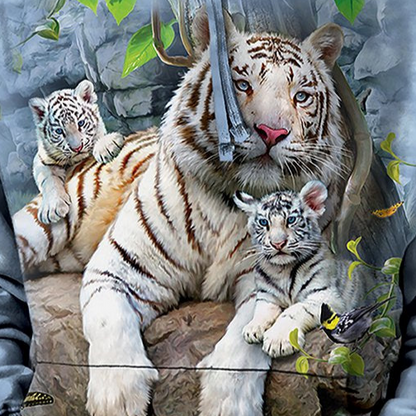 White Tigers of Bengal - Adult Unisex Hoodie Sweatshirt