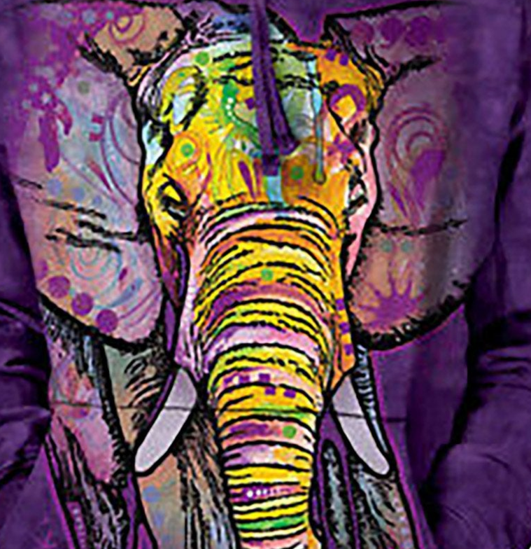 Russo Elephant - Adult Unisex Hoodie Sweatshirt