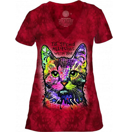 9 Lives - Women's Tri-Blend V-Neck T-Shirt