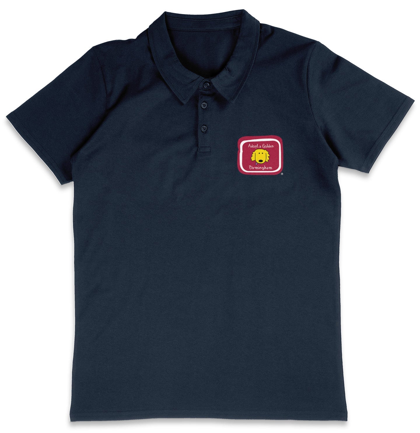 Adopt a Golden Birmingham LC Logo - Adult Micro-Mesh Polo - Kelly Green - Large - Navy