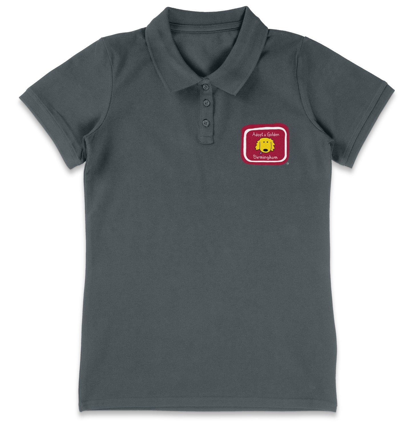 Adopt a Golden Birmingham LC Logo - Women's Micro-Mesh Polo - Kelly Green - Small - Charcoal