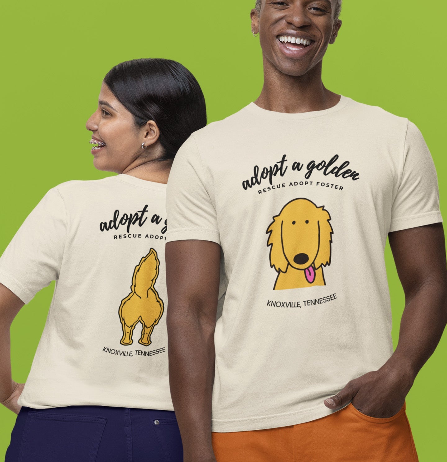 AGK Adopt A Golden - Adult Unisex Heavyweight Garment-Dyed T-shirt - Main