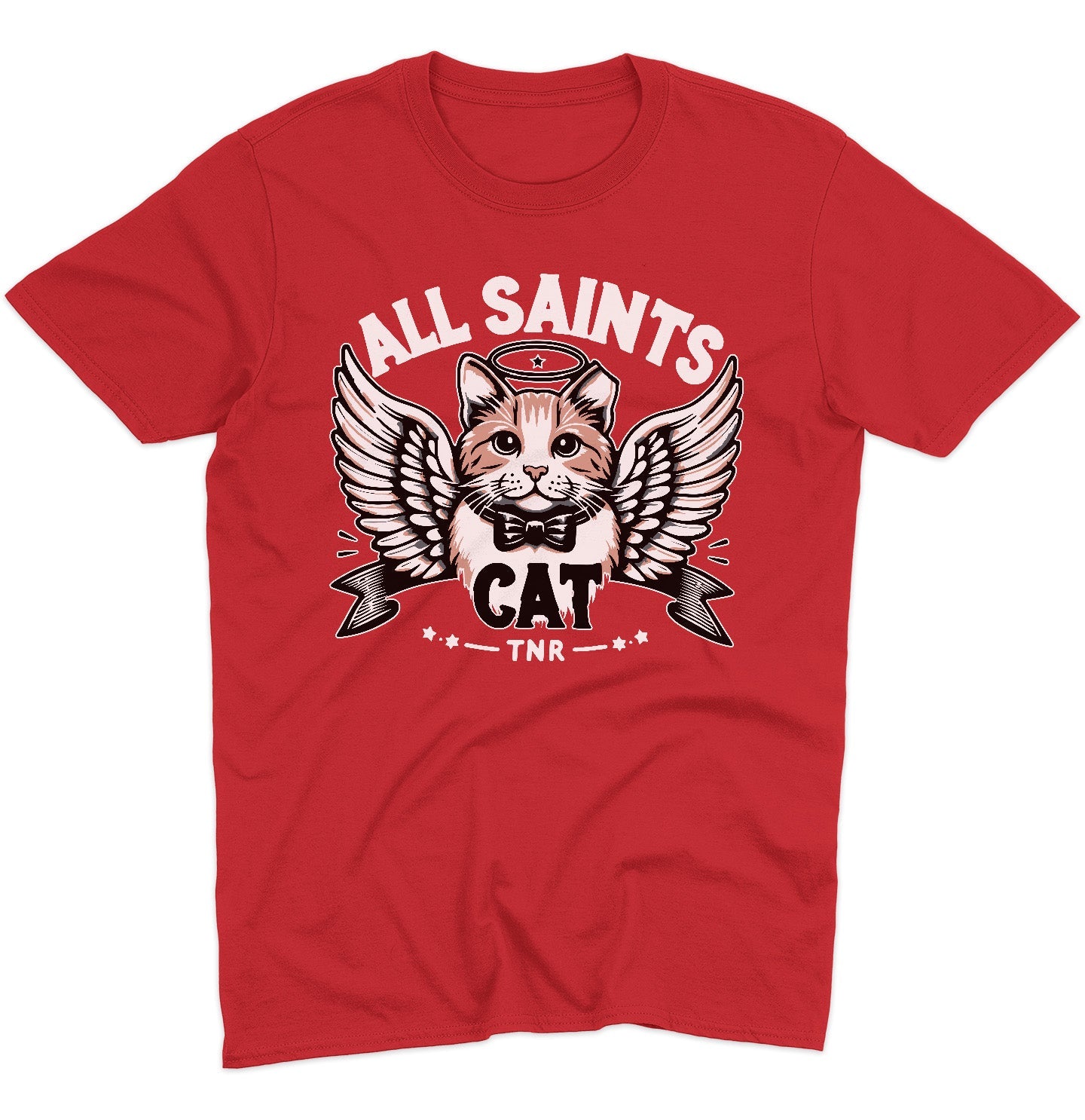 All Saints Cat TNR Logo - Adult Unisex T-Shirt - Grey - X-Large - Sizes