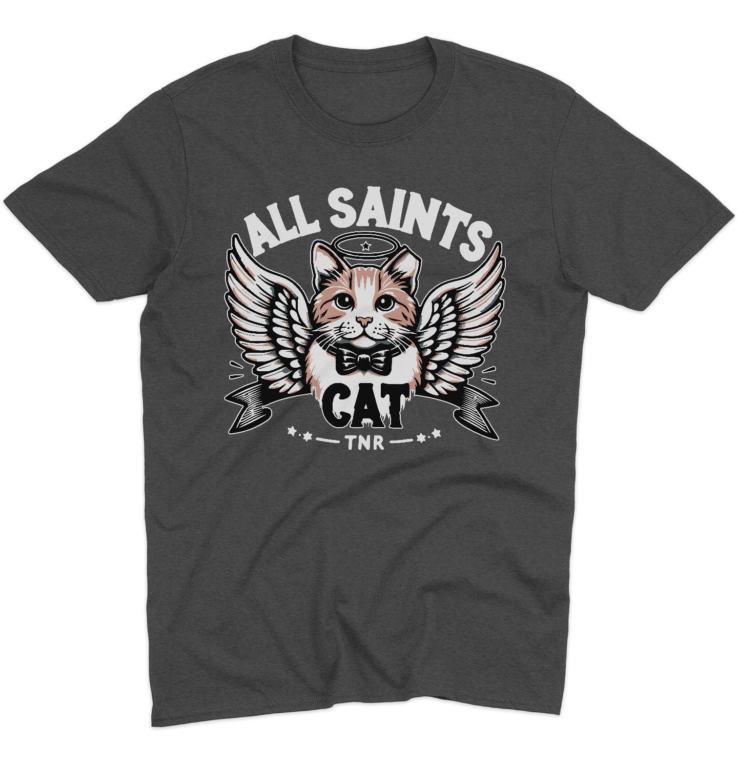 All Saints Cat TNR Logo - Adult Unisex T-Shirt - Grey - 3X-Large - Dark Grey