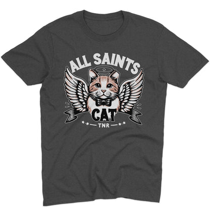 All Saints Cat TNR Logo - Adult Unisex T-Shirt - Grey - 3X-Large - Dark Grey