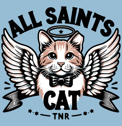 All Saints Cat TNR Logo - Adult Unisex T-Shirt - Grey - Medium - Graphic