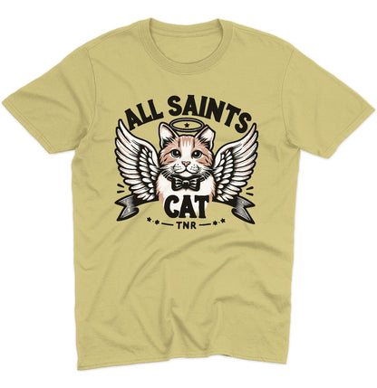 All Saints Cat TNR Logo - Adult Unisex T-Shirt - Red - 3X-Large - Yellow