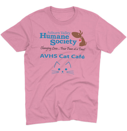 AVHS Cat Cafe Cat Face - Adult Unisex T-Shirt - Grey - X-Large - Sizes