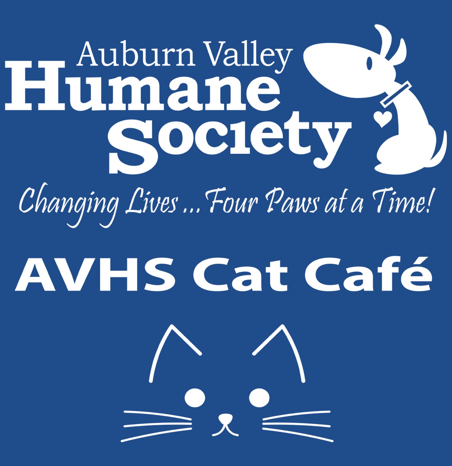 AVHS Cat Cafe Cat Face - Adult Unisex T-Shirt - Grey - Medium - Graphic