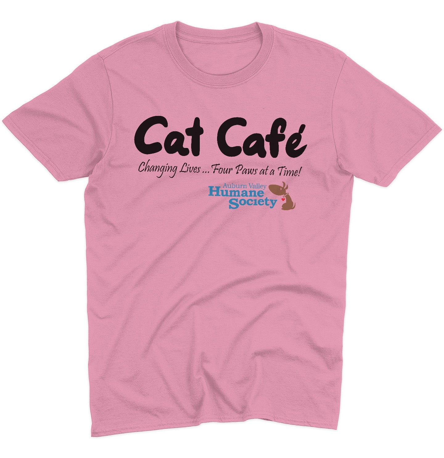 AVHS Cat Cafe Changing Lives - Adult Unisex T-Shirt - Grey - X-Large - Sizes