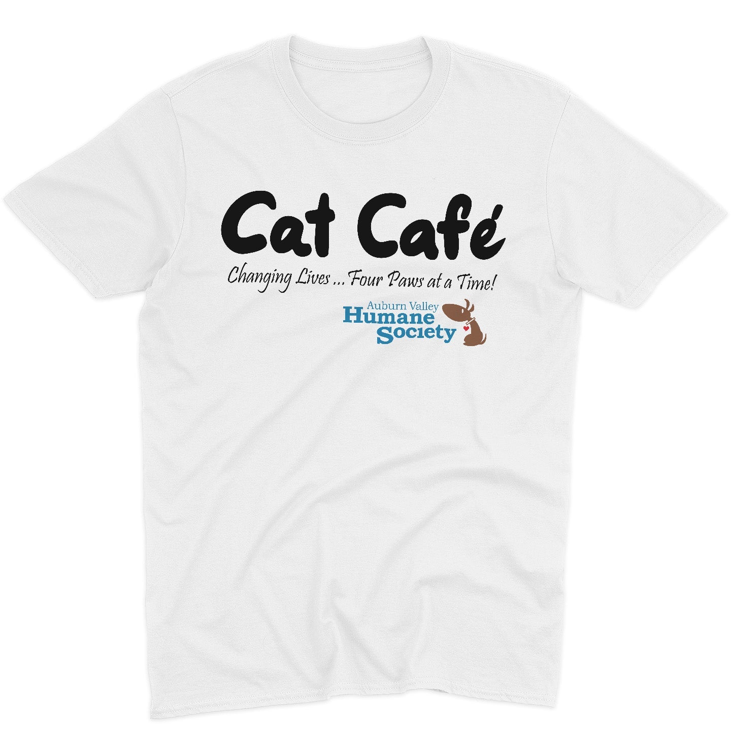 AVHS Cat Cafe Changing Lives - Adult Unisex T-Shirt - Pink - Small - White
