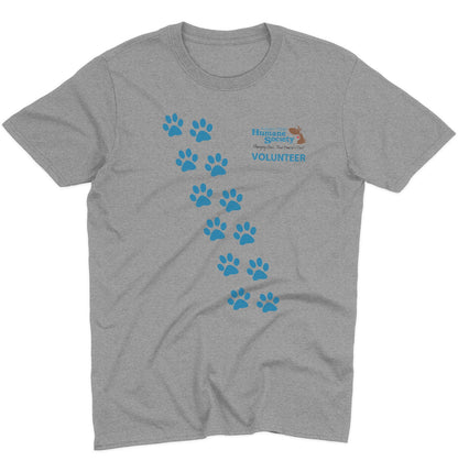 AVHS Volunteer Paw Prints - Adult Unisex T-Shirt - Grey - Large - Specs