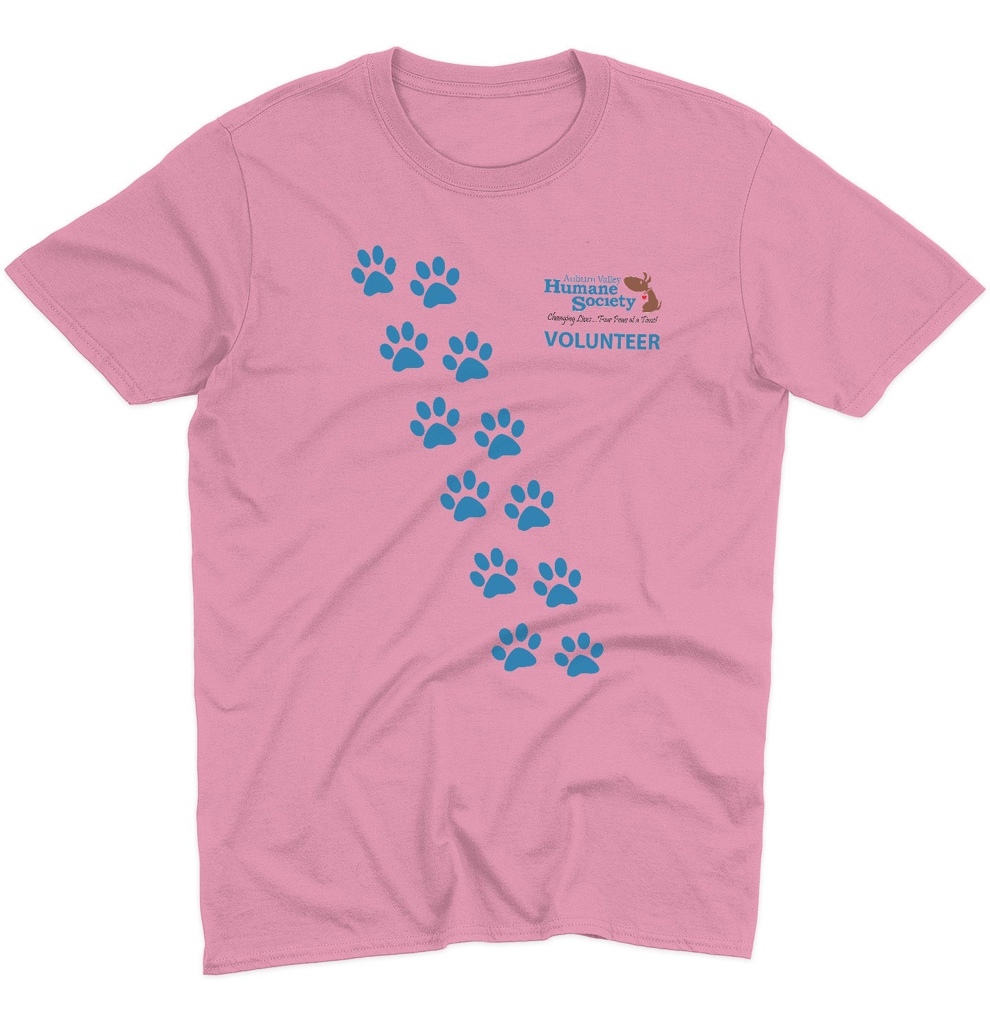 AVHS Volunteer Paw Prints - Adult Unisex T-Shirt - Grey - X-Large - Sizes