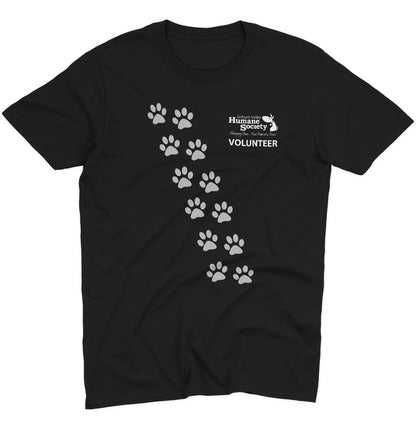 AVHS Volunteer Paw Prints - Adult Unisex T-Shirt - Grey - 2X-Large - Black
