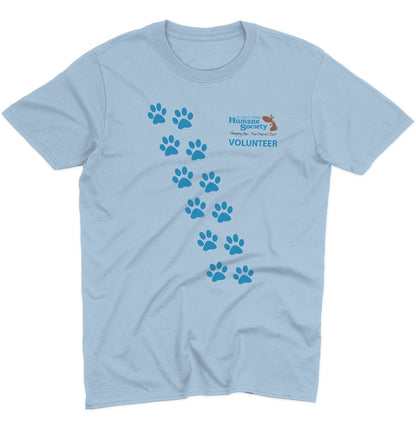 AVHS Volunteer Paw Prints - Adult Unisex T-Shirt - Grey - 3X-Large - Light Blue