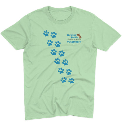 AVHS Volunteer Paw Prints - Adult Unisex T-Shirt - Grey - 4X-Large - Mint Green