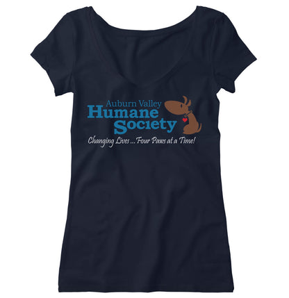 AVHS Logo - Women's V-Neck T-Shirt - Navy