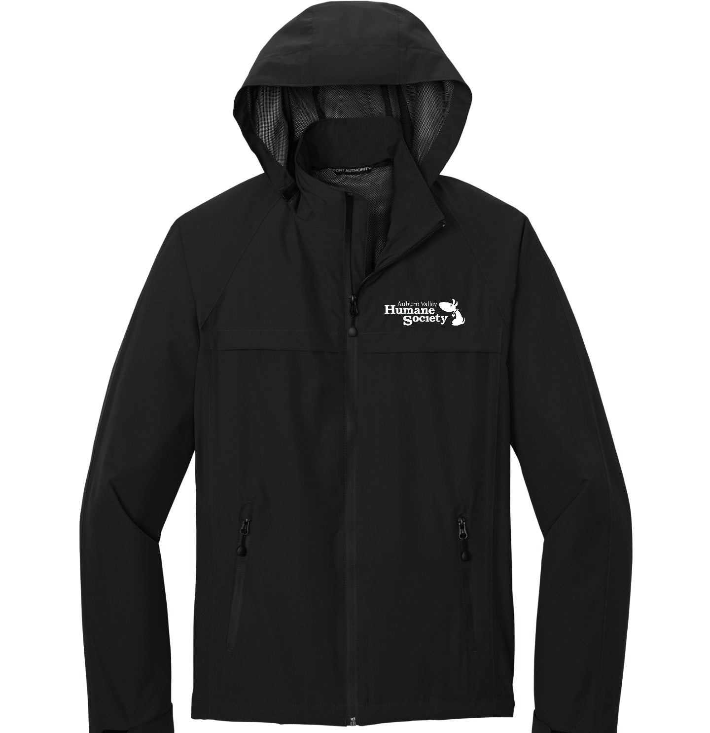 AVHS White Logo Left Chest - Adult Unisex Waterproof Jacket - Black - 2X-Large - Black