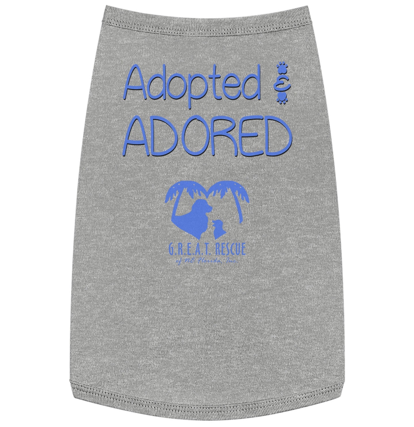 Adopted and Adored GREAT Rescue - Pet Tank Top - Grey