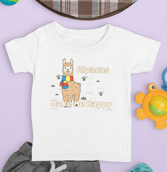 Alpaca Toon Make Me Happy - Toddler Unisex T-Shirt - Main
