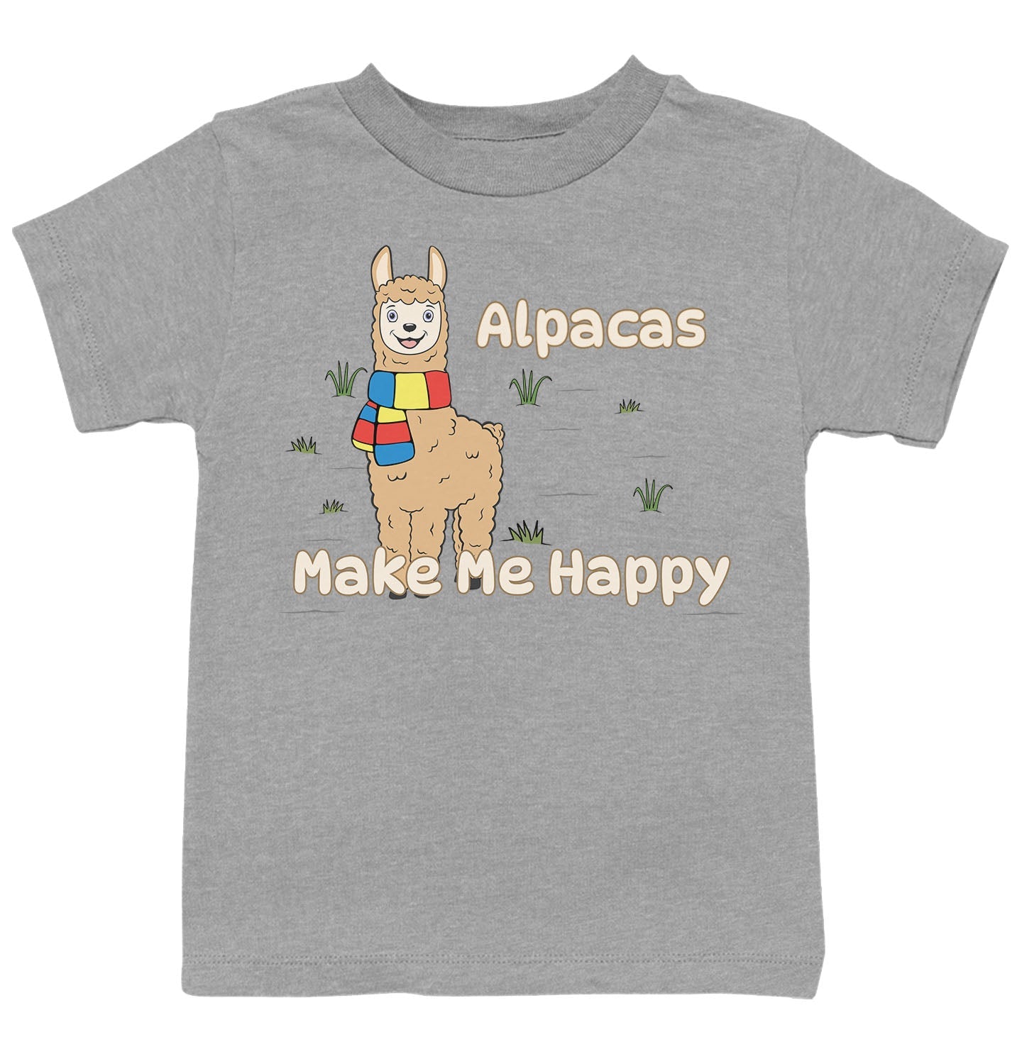 Alpaca Toon Make Me Happy - Kids' Unisex T-Shirt - Grey