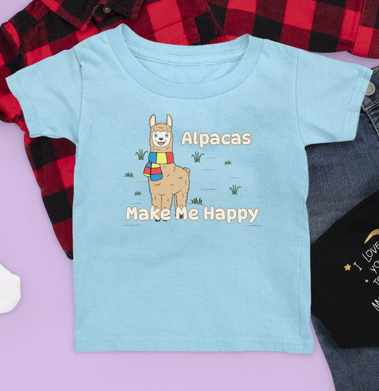 Alpaca Toon Make Me Happy - Kids' Unisex T-Shirt - Main