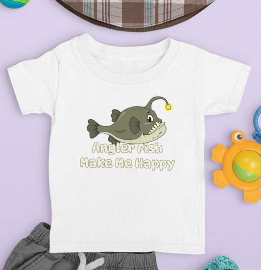 Angler Fish Toon Make Me Happy - Toddler Unisex T-Shirt - Main