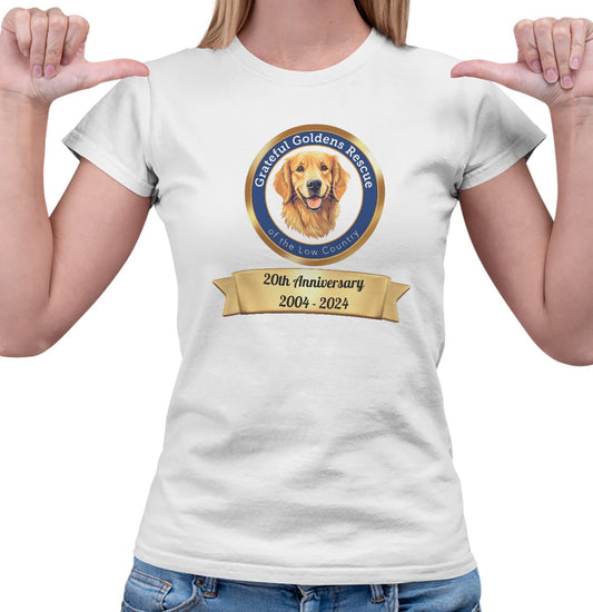 Grateful Golden Rescue 20th Anniversary Logo - Women's Fitted T-Shirt