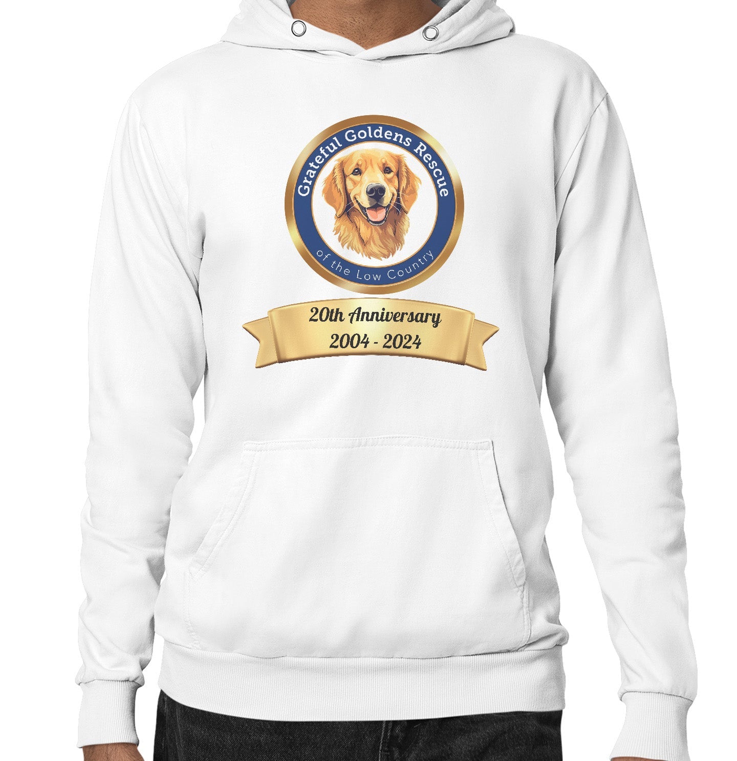 Grateful Golden Rescue 20th Anniversary Logo - Adult Unisex Hoodie Sweatshirt