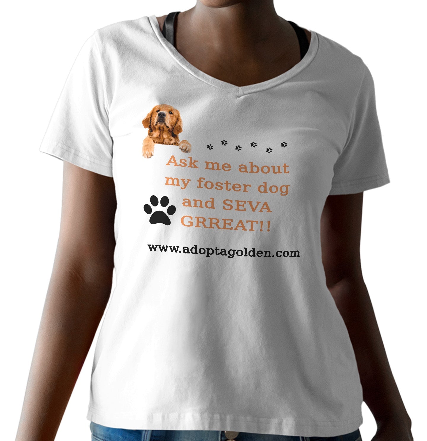 Ask Me About SEVA GRREAT - Women's V-Neck T-Shirt