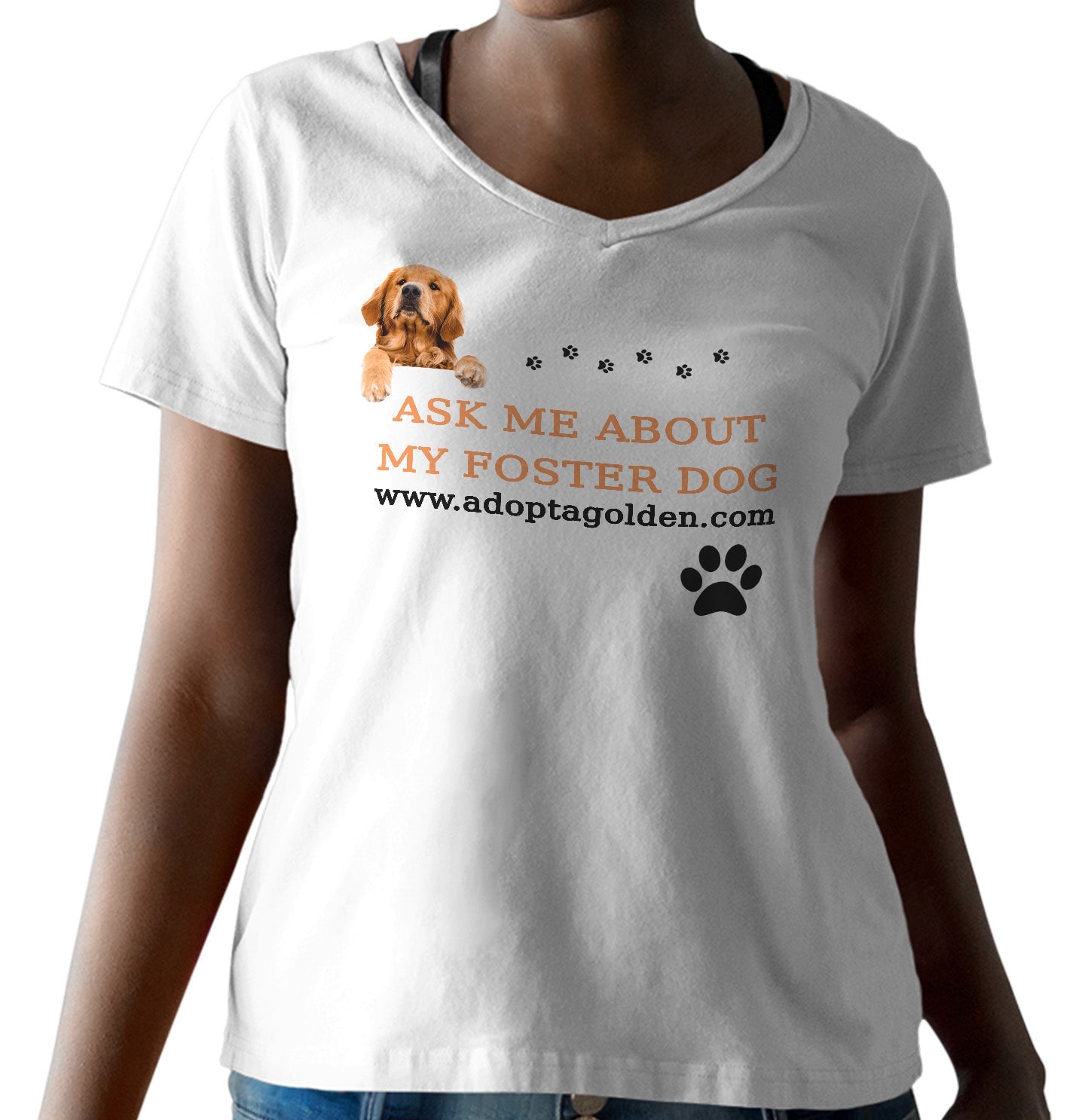 Ask Me About My Foster Dog - Women's V-Neck T-Shirt