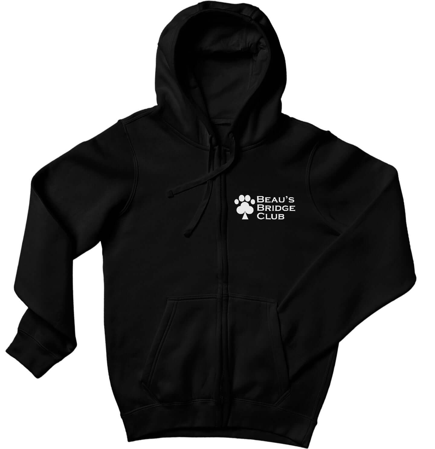 BBC Left Chest Logo - Adult Unisex Full-Zip Hoodie Sweatshirt - Black