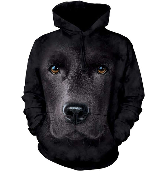 Black Lab Face - Adult Unisex Hoodie Sweatshirt