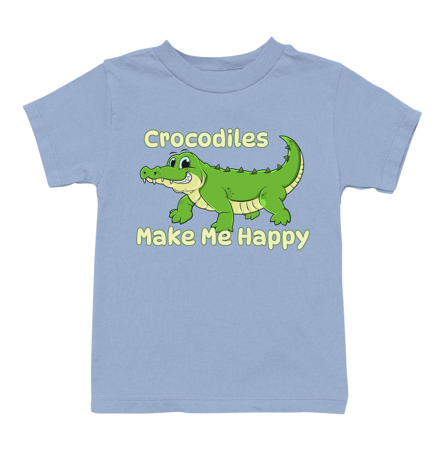 Crocodile Toon Make Me Happy - Toddler Unisex T-Shirt - Light Blue