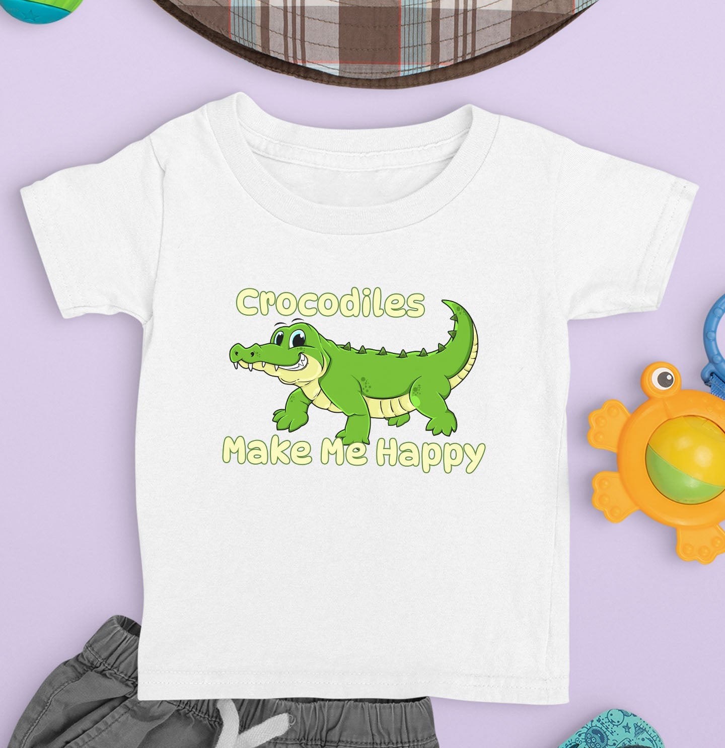 Crocodile Toon Make Me Happy - Toddler Unisex T-Shirt - Main