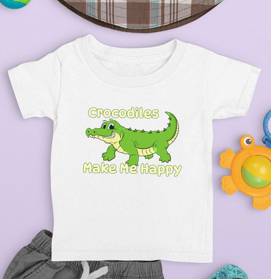 Crocodile Toon Make Me Happy - Toddler Unisex T-Shirt - Main