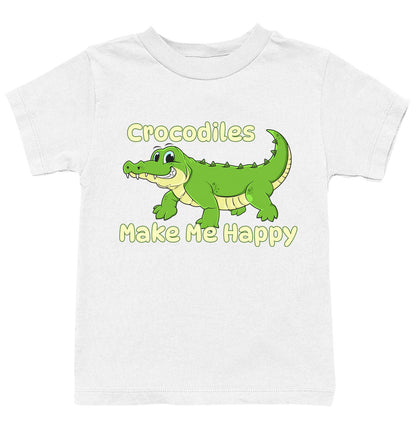 Crocodile Toon Make Me Happy - Kids' Unisex T-Shirt - White