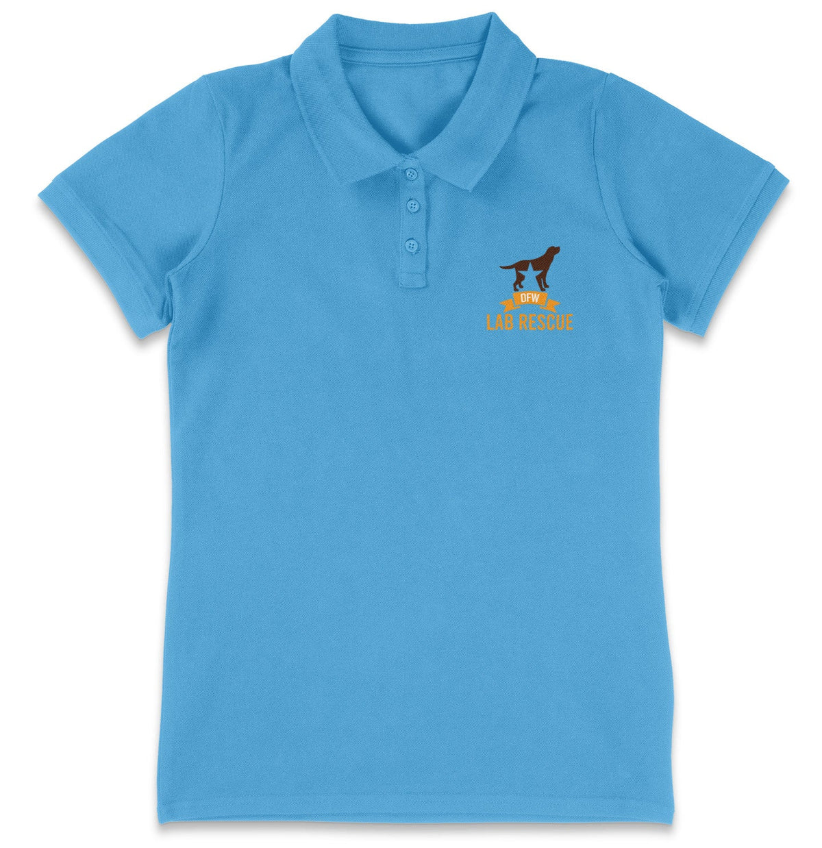 DFW Lab Rescue LC Logo - Women's Micro-Mesh Polo - Light Blue - Medium - Graphic