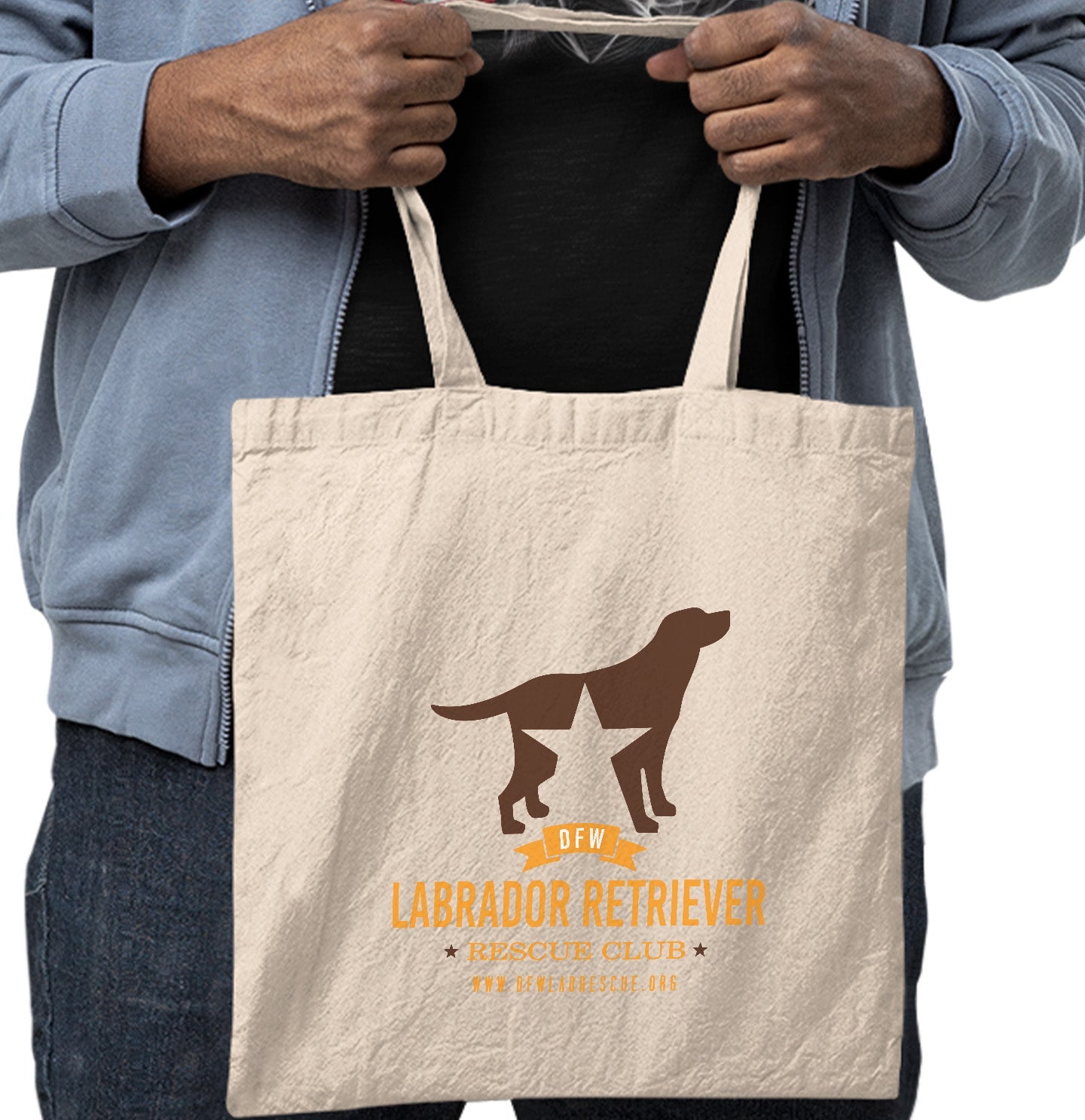 DFW Lab Rescue Logo - Cotton Canvas Tote