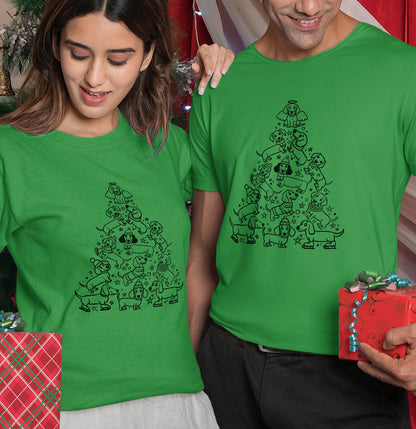 Dachshunds Christmas Tree - Adult Unisex T-Shirt - Main