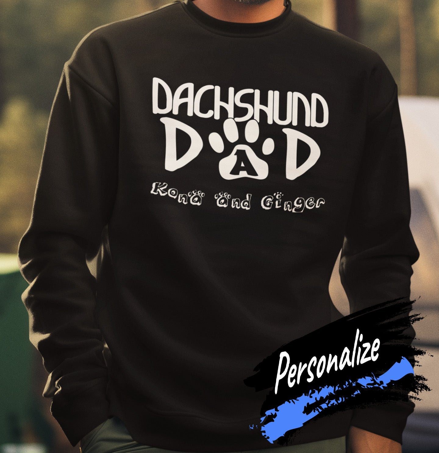 Paw Text Lab Dad - Adult Unisex Crewneck Sweatshirt