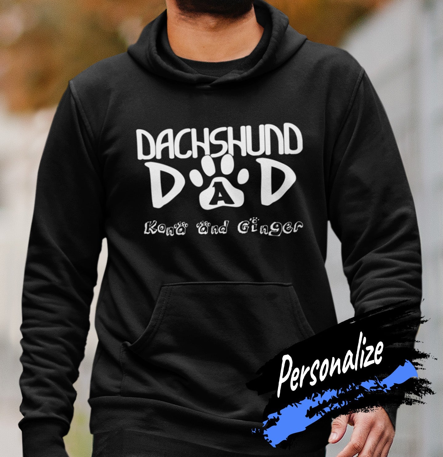 Paw Text Lab Dad - Adult Unisex Hoodie Sweatshirt