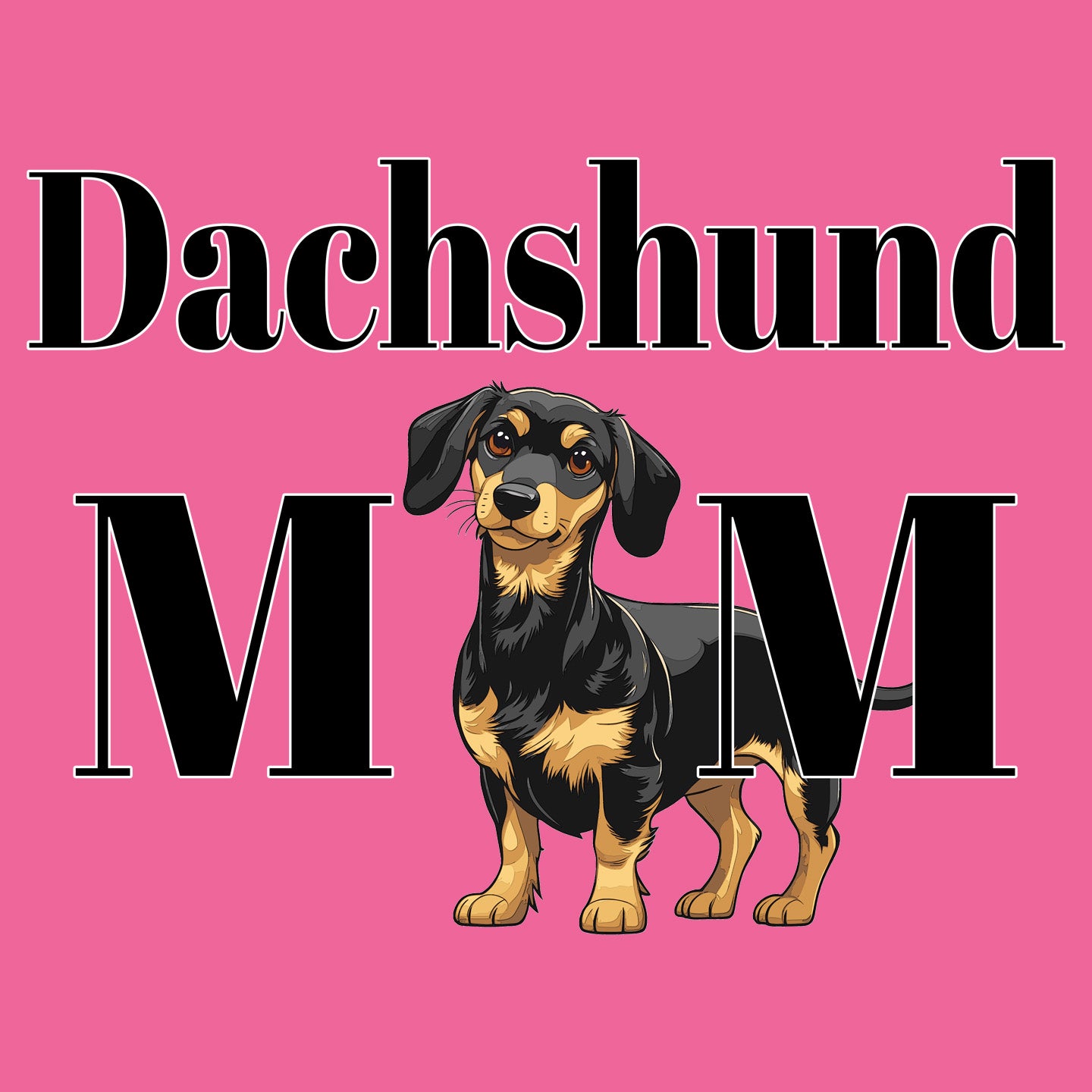 Dachshund Mom Illustration - Personalized Custom Women's Tri-Blend T-Shirt