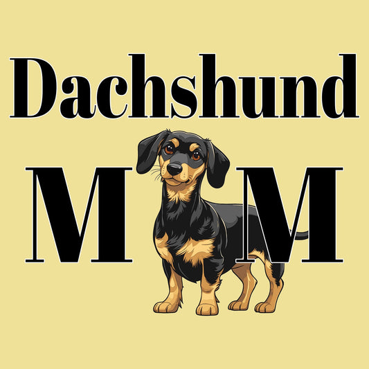 Dachshund Mom Illustration - Personalized Custom Women's Fitted T-Shirt