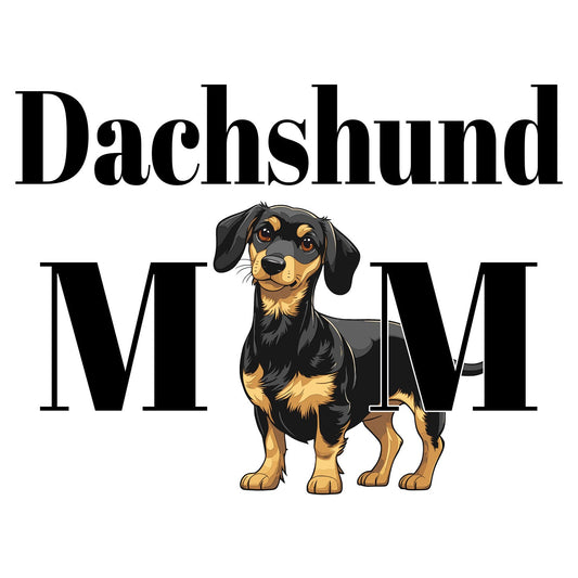 Dachshund Mom Illustration - Personalized Custom Women's V-Neck Long Sleeve T-Shirt