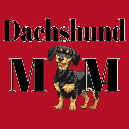 Dachshund Mom Illustration - Personalized Custom Women's V-Neck T-Shirt