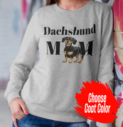 Dachshund Mom Illustration - Personalized Custom Adult Unisex Crewneck Sweatshirt