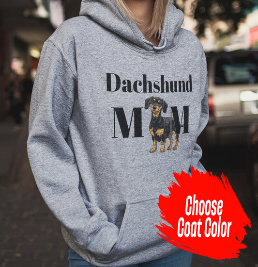 Dachshund Mom Illustration - Personalized Custom Adult Unisex Hoodie Sweatshirt